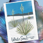 White Sands National Park New Mexico Gypsum Yucca Postcard<br><div class="desc">Check out this awesome coloured pencil illustration of beautiful White Sands National Park and get ready to explore these white gypsum dunes! Check out my shop for more designs too! Collect all the parks, I'm creating new ones all the time. Check out my shop for more hiking, camping, vanlife, birds...</div>