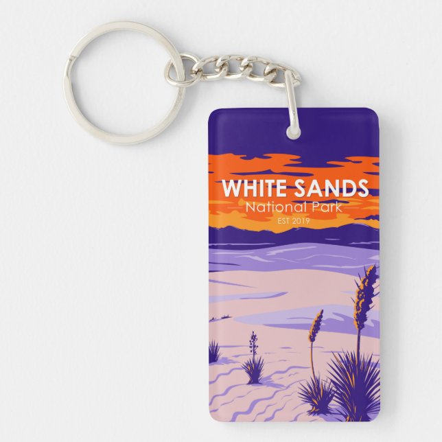 White Sands National Park New Mexico Vintage Keychain (Front)
