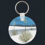 White Sands National Park Sand Dunes New Mexico Keychain<br><div class="desc">Check out this awesome coloured pencil illustration of beautiful White Sands National Park and get ready to explore these white gypsum dunes! Check out my shop for more designs too! Collect all the parks, I'm creating new ones all the time. Check out my shop for more hiking, camping, vanlife, birds...</div>