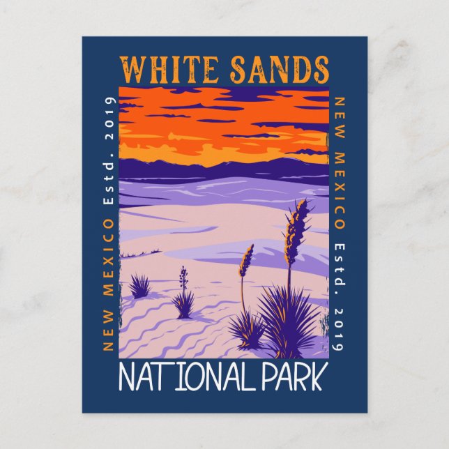 White Sands National Park Vintage Distressed Postcard (Front)