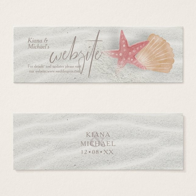 White Sands Starfish Wedding Website Insert ID605 (Front & Back)