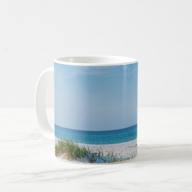 White Sandy Beach Florida Coastline Coffee Mug (Front Left)