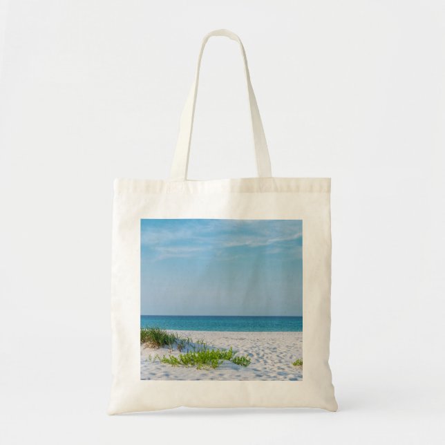 White Sandy Beach Florida Coastline Tote Bag (Front)