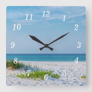 White Sandy Beach Florida Coastline Wall Clock