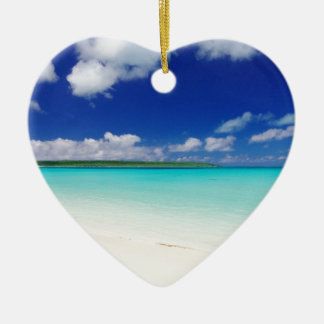 White Sandy Beach, Miyako Island Okinawa Ceramic Ornament