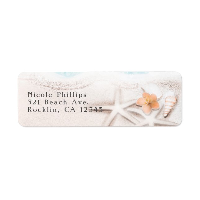 White Sandy Beach Starfish Blue Ocean Invitation (Front)