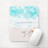White Sandy Beach Starfish Blue Ocean Tropical Mouse Pad (With Mouse)