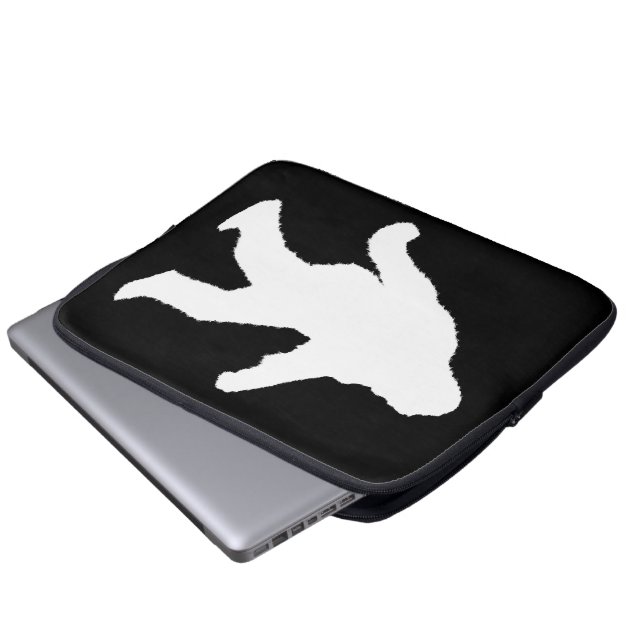 White Sasquatch Silhouette For Dark Backgrounds Laptop Sleeve (Front Bottom)