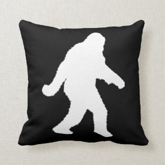 White Sasquatch Silhouette For Dark Backgrounds Throw Pillow