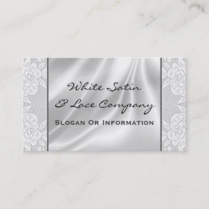 White Satin And Lace Business Cards