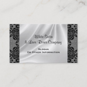 White Satin & Lace Business Cards