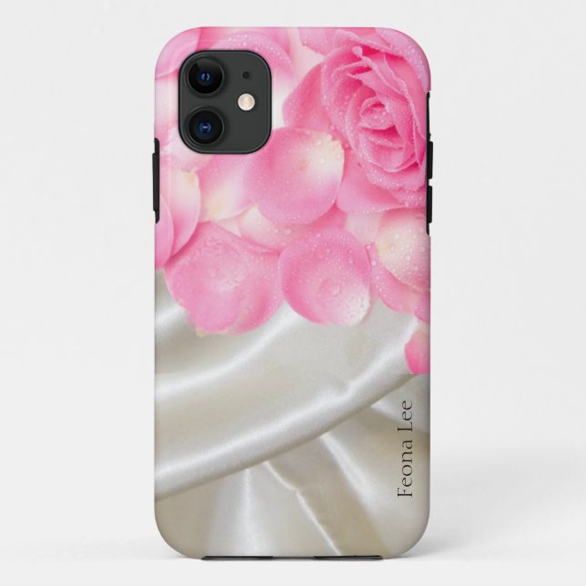 White Satin Sheets and Pink Roses Case-Mate iPhone Case (Back)