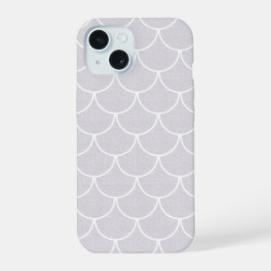 White Scalloped Mermaid Scale Pattern iPhone 15 Case
