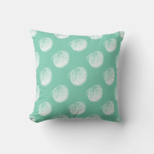 White Scalloped Seashells Pillow