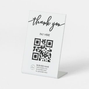 White Scan Me QR Code Logo Pedestal Sign