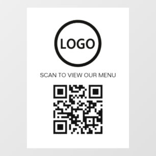 White Scan Me QR Code Price List Menu Sign