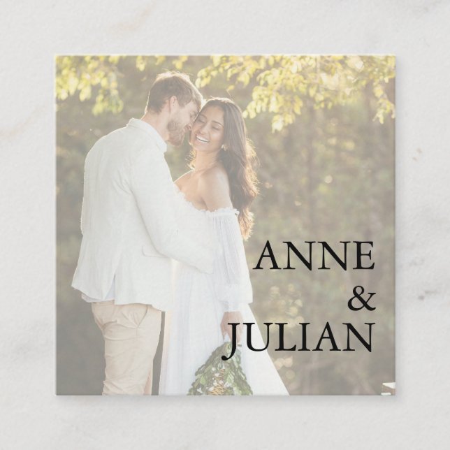 White Scannable QR Code Wedding Enclosure Card (Front)