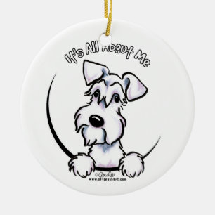 White Schnauzer IAAM Ceramic Ornament