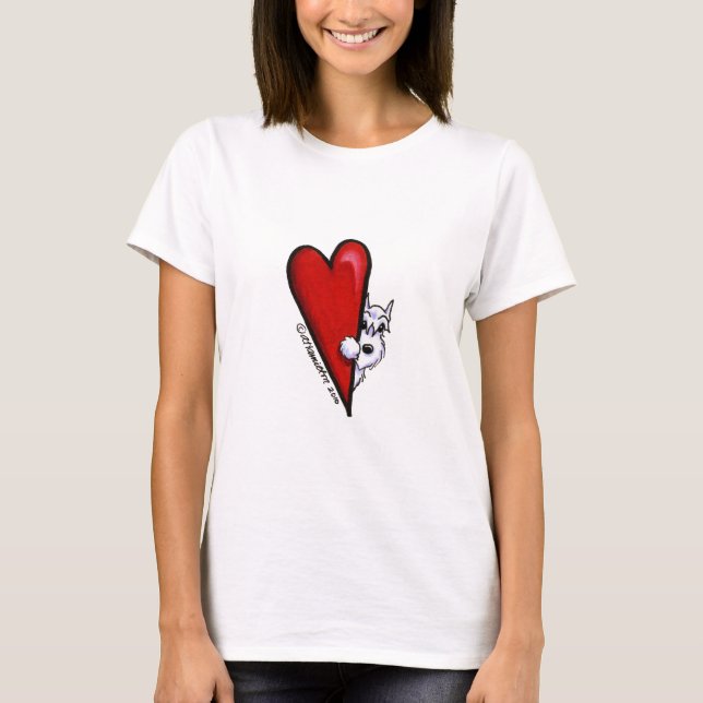 White Schnauzer Love T-Shirt (Front)