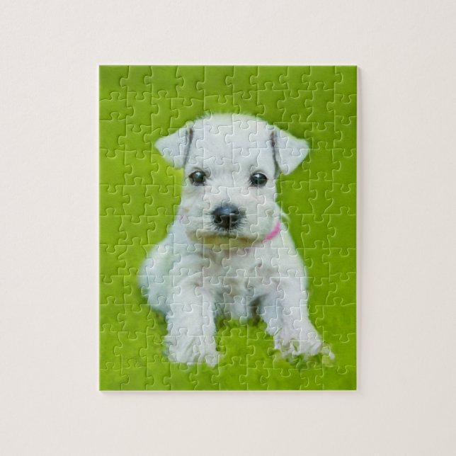 White Schnauzer Puppy Jigsaw Puzzle (Vertical)