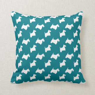 White Scotties Personalize Throw Pillow