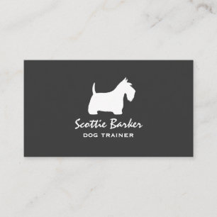 White Scottish Terrier Silhouette Business Card