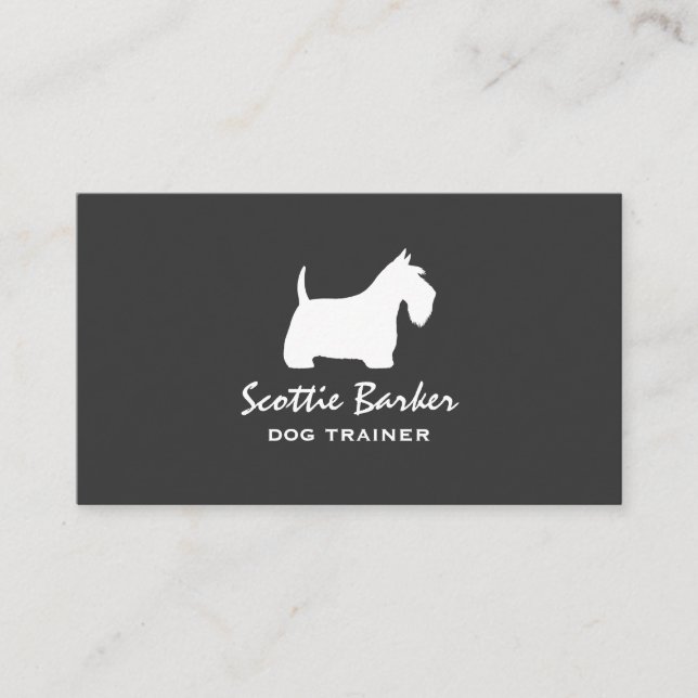 White Scottish Terrier Silhouette | Scottie Dog Business Card