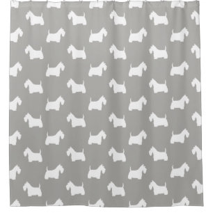 White Scottish Terrier Silhouettes Pattern