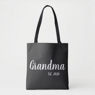 White Script Established Grandma Tote Bag