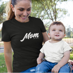 White Script Established Mom T-Shirt
