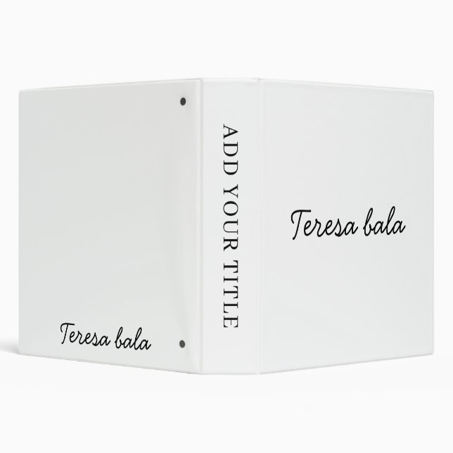 White Script Monogram Modern Minimalist Binder (Background)