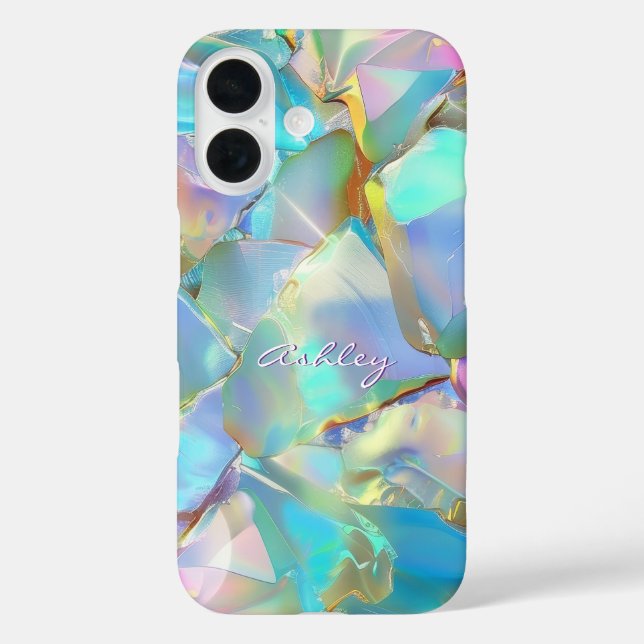 White Script Name on Opal Background Case-Mate iPhone Case (Back)