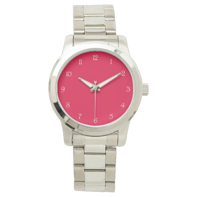 White Script Numbers On Pink cn Watch (Front)