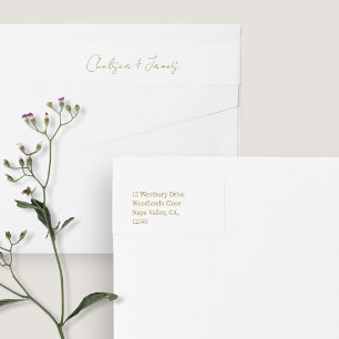 White   Script Welcome Wedding Address Wrap Around Label
