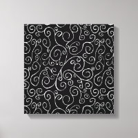 White Scrolling Curves on Black