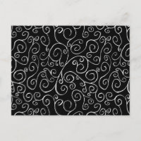 White Scrolling Curves on Black