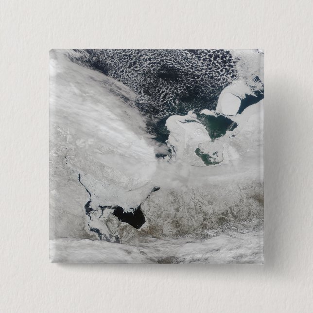 White Sea, Russia 2 Inch Square Button (Front)
