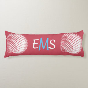 White Sea Shells Monogram Body Pillow