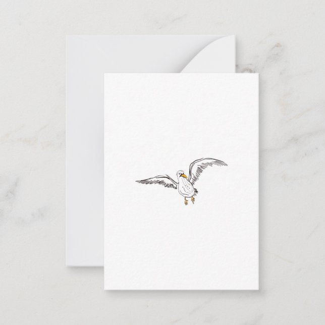 White seagull bird card (Front)
