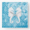 White Seahorses Blue Sea Glass