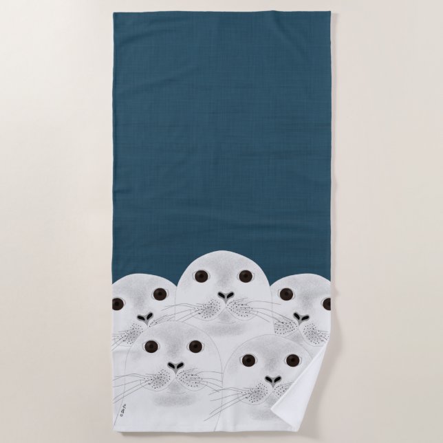White Seals Beach Towel (Front)