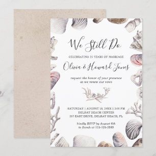 White Seashell Beach We Still Do Vow Renewal Invitation