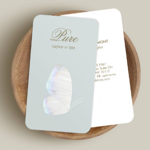 White Seashell Butterfly Beauty and Wellness Business Card