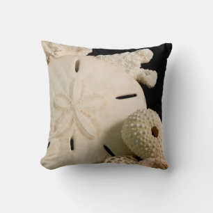 White Seashells And Sand Dollar Throw Pillow
