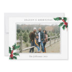 White Season's Greetings Christmas Custom Photo
