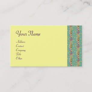 WHITE SEEDS , light yellow  green pink Business Card