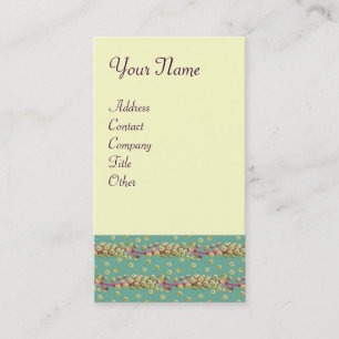 WHITE SEEDS , light yellow  green pink Business Card