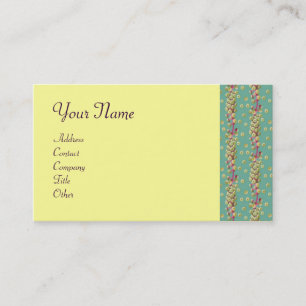 WHITE SEEDS , light  yellow  green pink purple Business Card