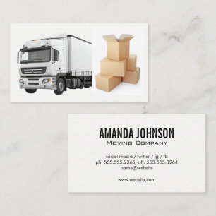 White Semi Truck   Moving Boxes Business Card