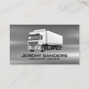 White Semi Truck Parked   Delivery Driver Business Card